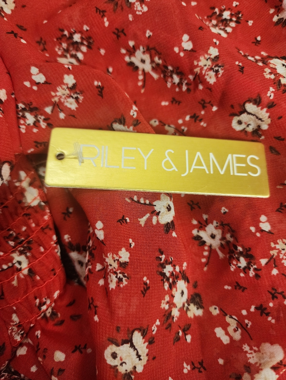 Riley And James Floral Flutter Sleeve Dress Women's Sz L NWT Fairy Tiered Flowy - Picture 5 of 10